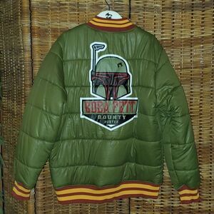 Star Wars Boba Fett Bounty Hunter Puffer Jacket XL NWT